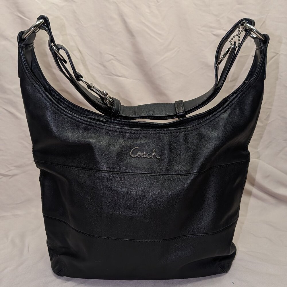 VINTAGE COACH Black Leather Hobo Bag – Y2K Script Logo